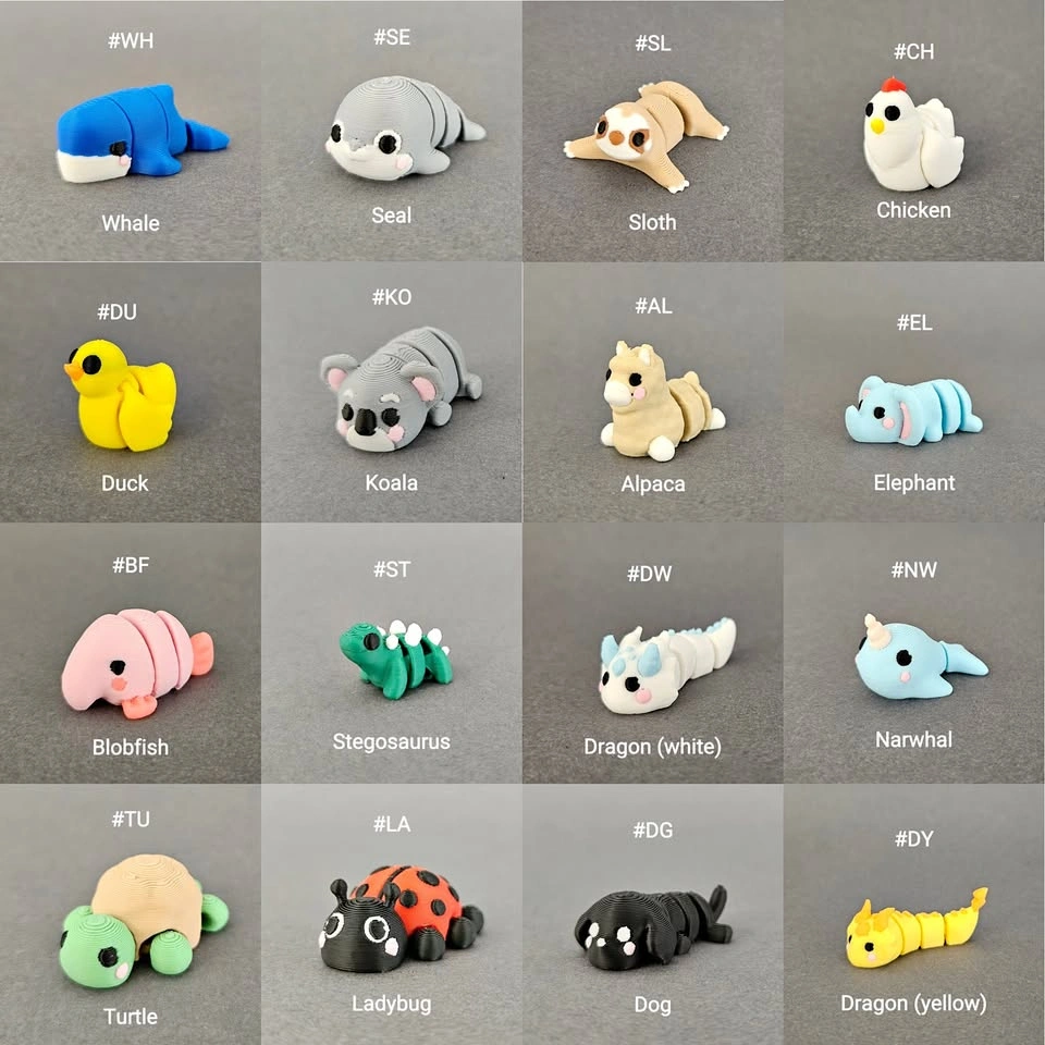 Articulated Mini Animals 3D Printed Fidget Toy