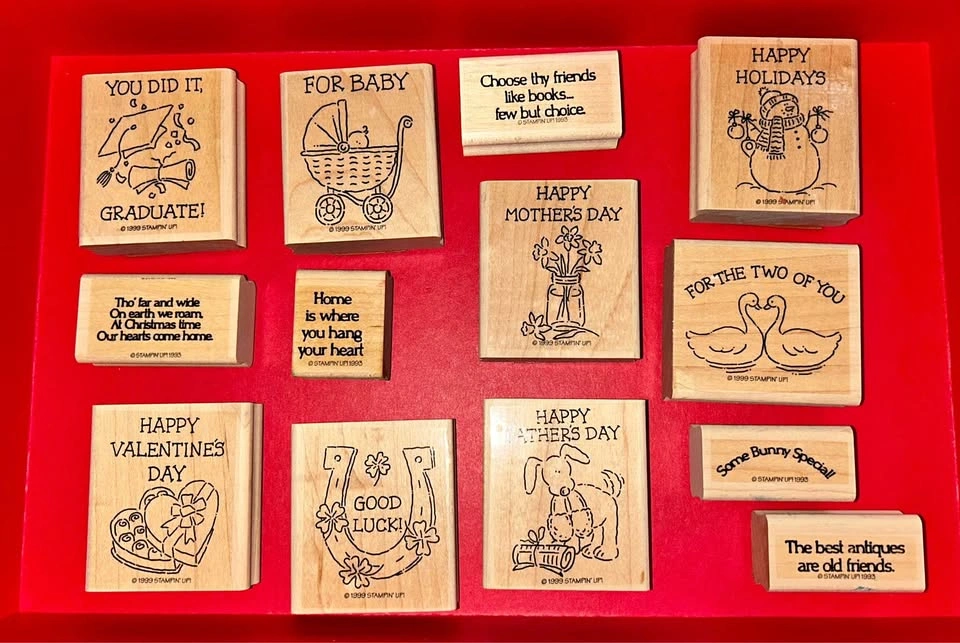 Set of 13 New Rubber Scrapbook Stamps - Major Holidays Plus