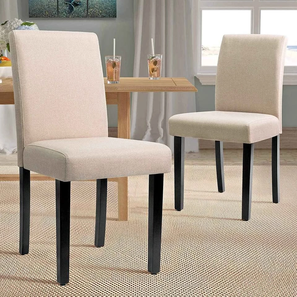 NEW Beige Upholstered Dining Chairs (Set of 2)