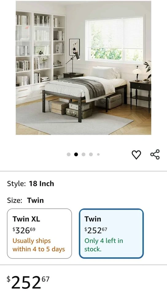 NEW Twin Size Metal Bed Frame 18 inch - photo 2