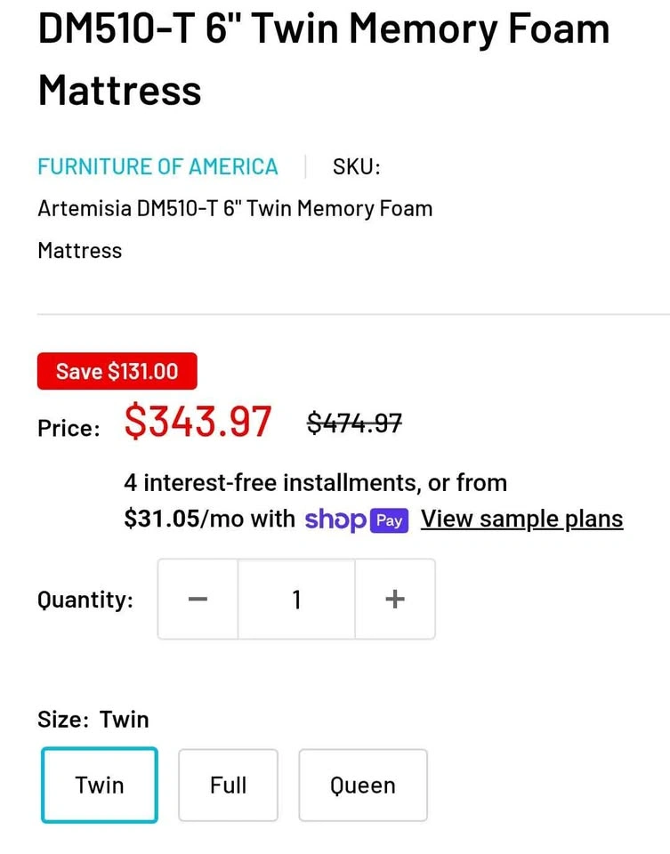 PREMIUM Twin Memory Foam Mattress - photo 2