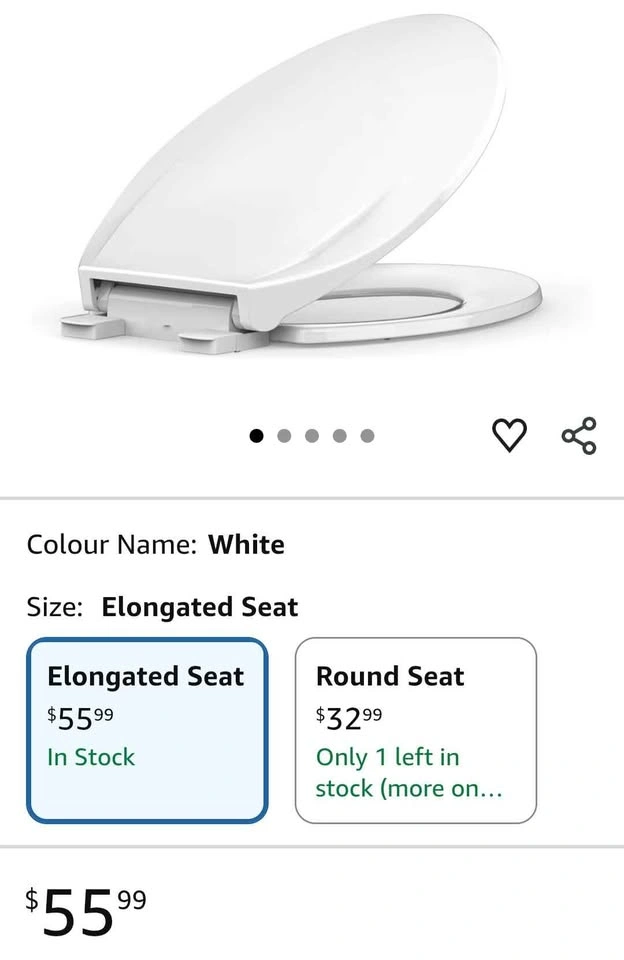 NEW White Elongated Toilet Seat - photo 2