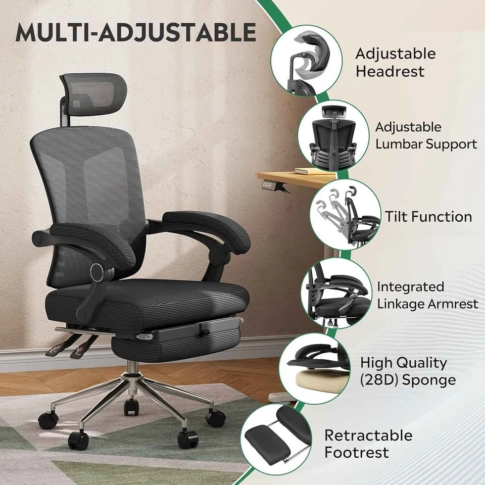 NEW Ergonomic Office Chair w/ Headrest & Footrest - photo 3