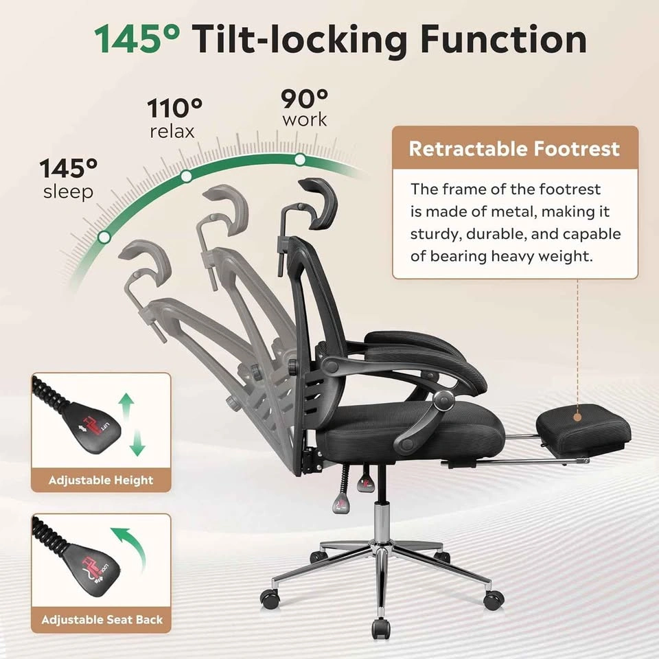NEW Ergonomic Office Chair w/ Headrest & Footrest - photo 4