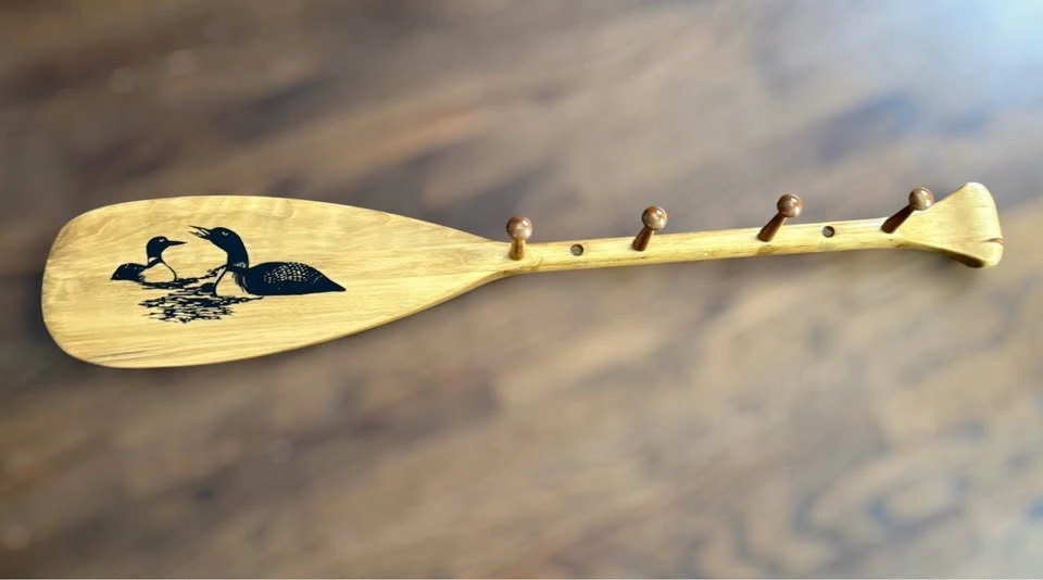 Upper Canada Paddle Company Paddle Coat Rack Loon Art 3ft. - photo 2