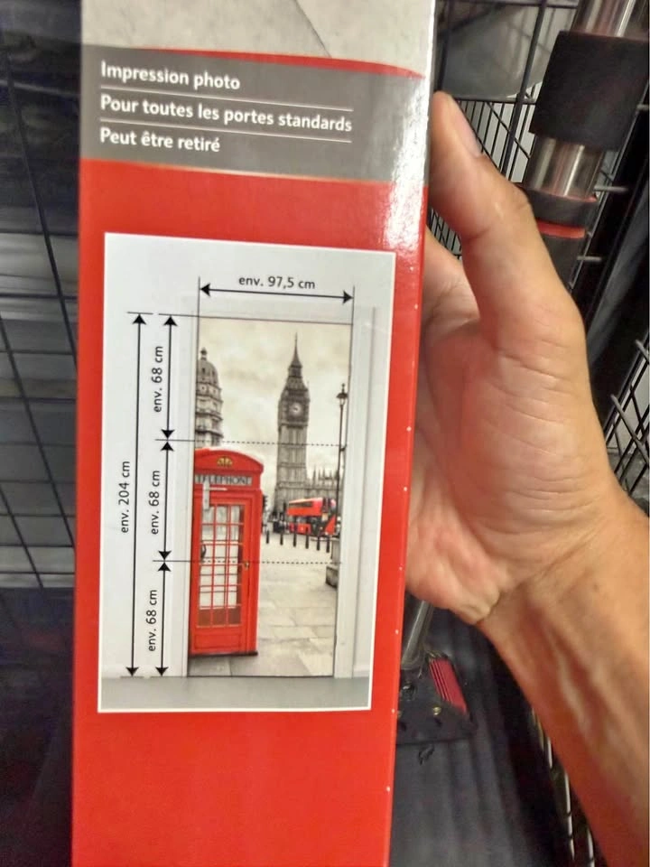 London phone booth door/wall print, sealed