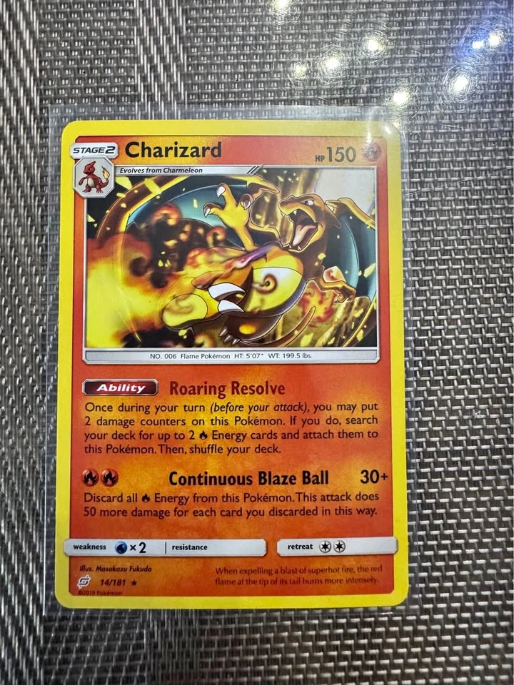 Pokemon Team Up Charizard 14/181 non holo LP