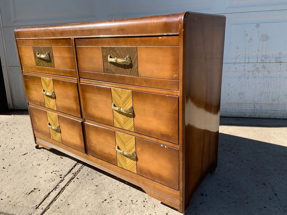 Dresser Vintage Art Deco Waterfall Mid-Century - photo 2