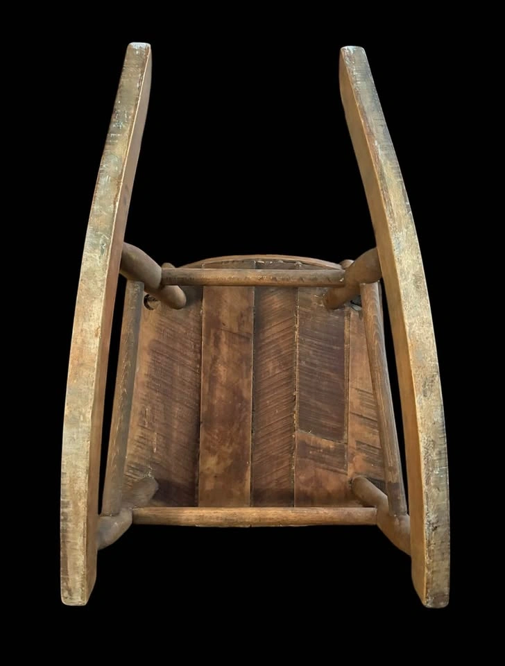 Wooden Rocking Chair Vintage Kids Solid Wood - photo 4