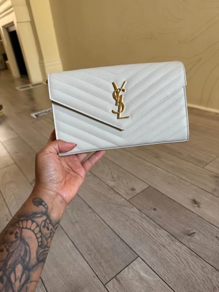 Classic YSL (Cassandra Chain Wallet in White) - photo 2