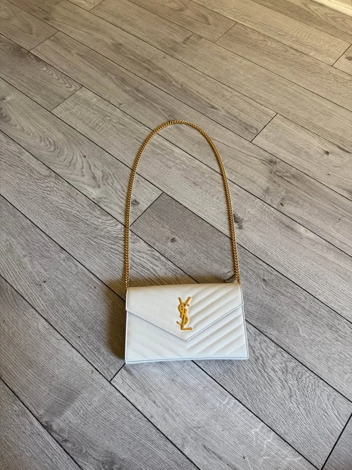 Classic YSL (Cassandra Chain Wallet in White) - photo 3