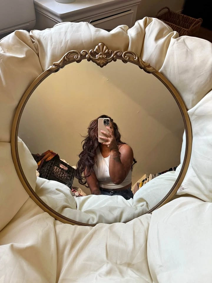 Bronze, gold, antique style mirror