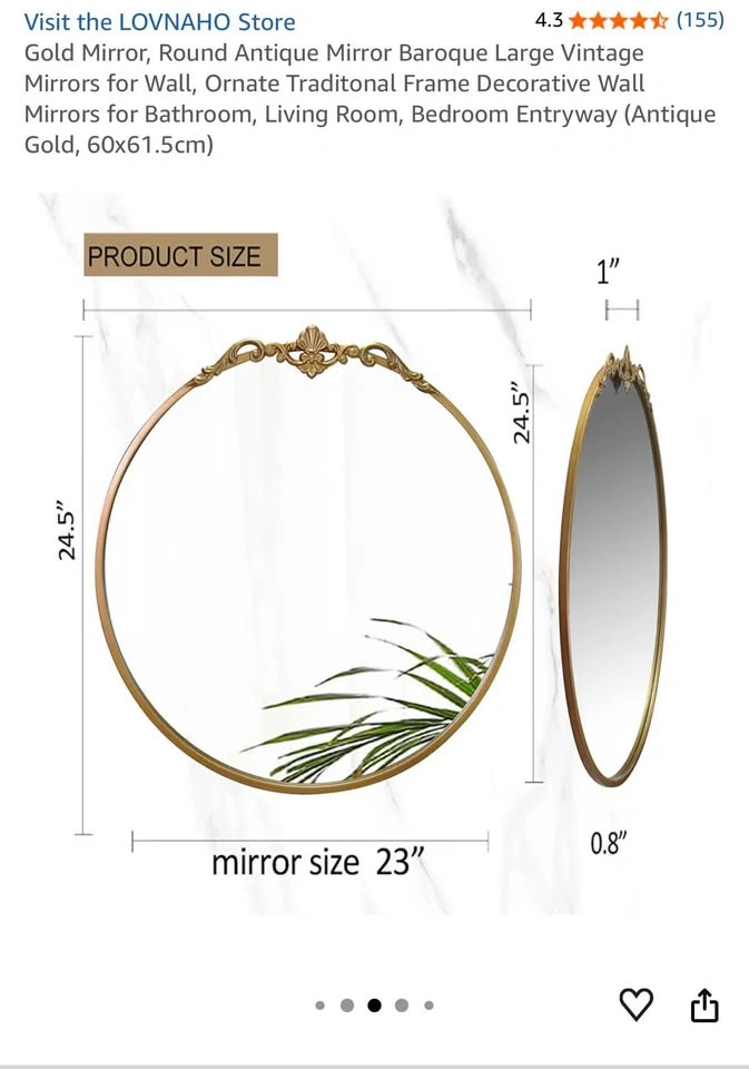 Bronze, gold, antique style mirror - photo 2