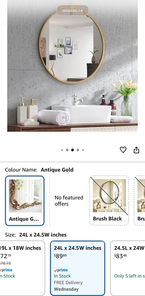 Bronze, gold, antique style mirror - photo 3
