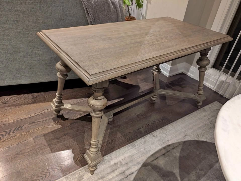 Farmhouse Style Wooden Dining Table with Drawers