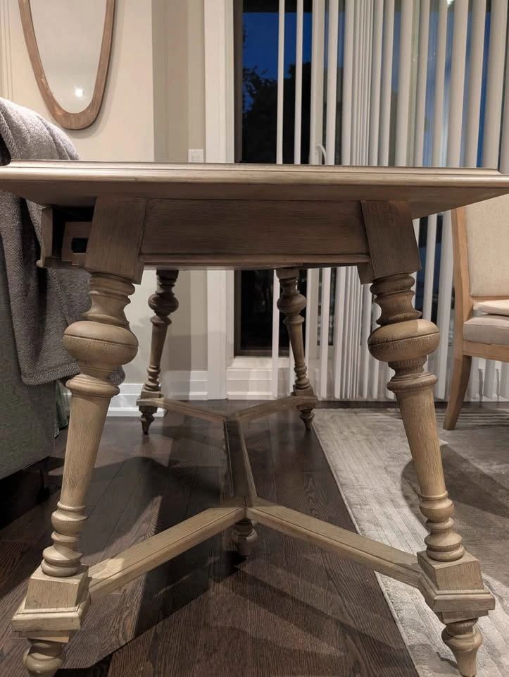 Farmhouse Style Wooden Dining Table with Drawers - photo 5