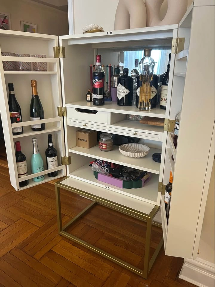 White and Gold Bar Cabinet - photo 5
