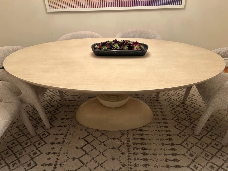 Anthropologie Sculptural Sonali Wood Dining Table - photo 2
