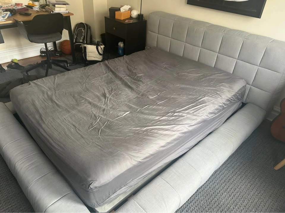 Pottery Barn Teen Light Gray Fabric Full Bed - photo 4