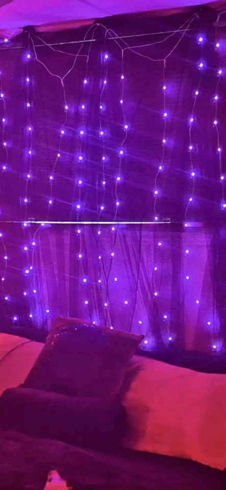Purple LED USB Curtain Lights