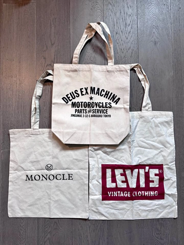 Tote Bags lot Levi’s Monocle Deus Ex