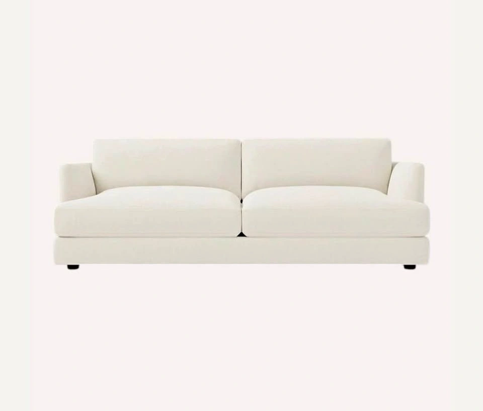West Elm 84” Linen Weave Sofa in Alabaster