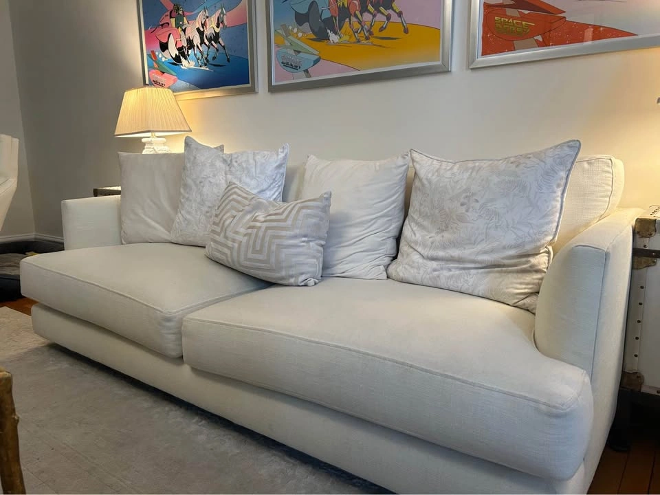 West Elm 84” Linen Weave Sofa in Alabaster - photo 2