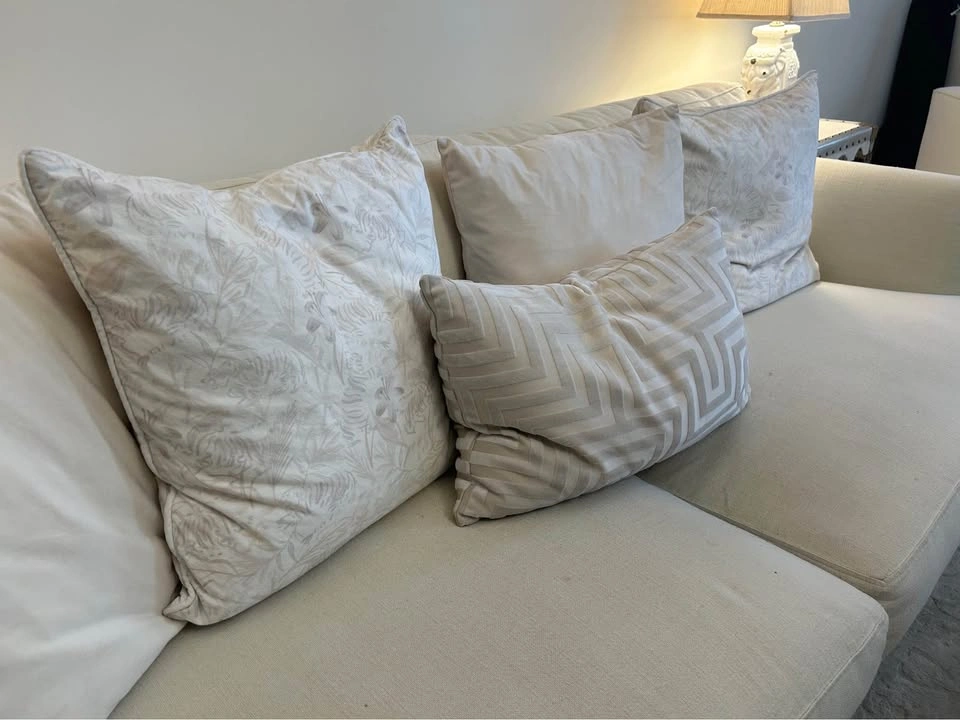 West Elm 84” Linen Weave Sofa in Alabaster - photo 4