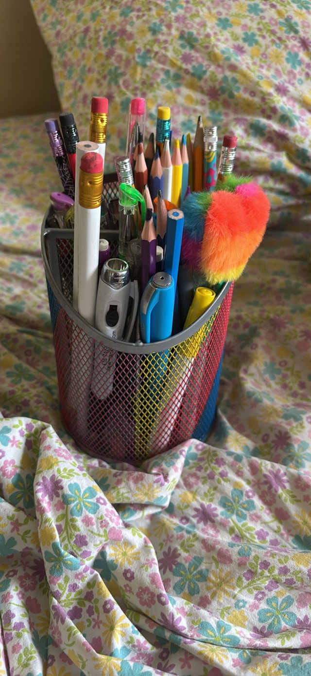 Pencils and holder