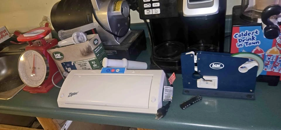 Commercial Meat Grinder, Vacuum Sealer, and Meat Bags