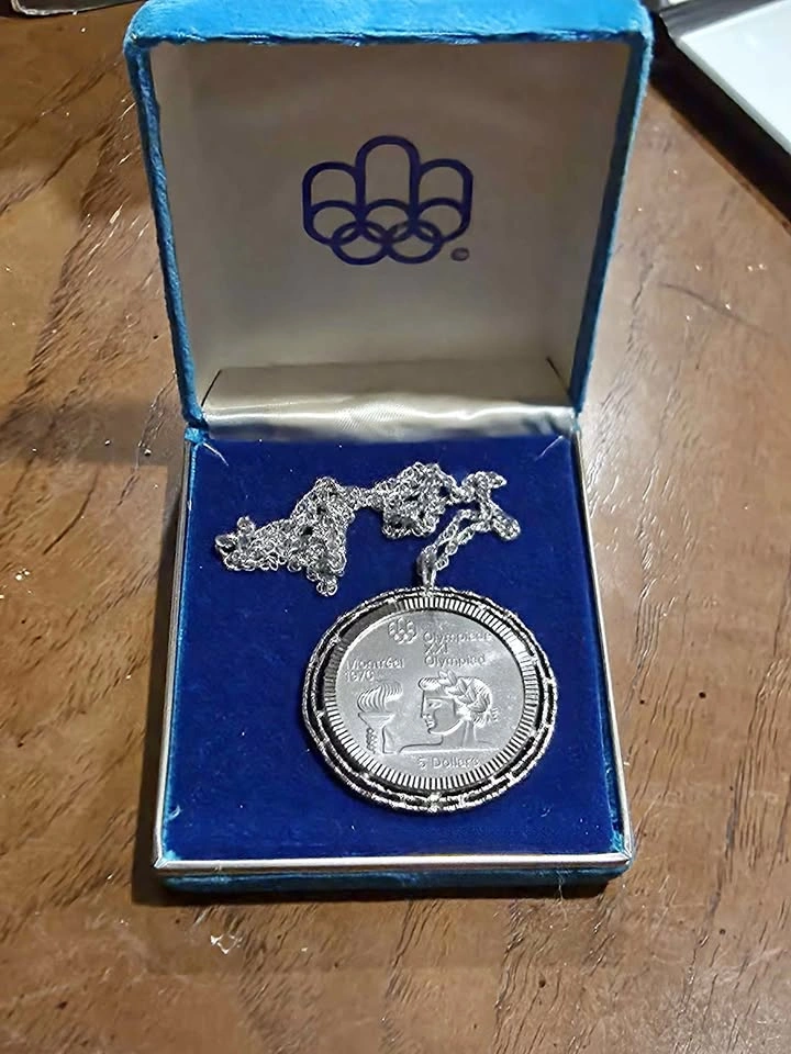Sterling Silver Montreal 1976 Olympic Pendant Necklace