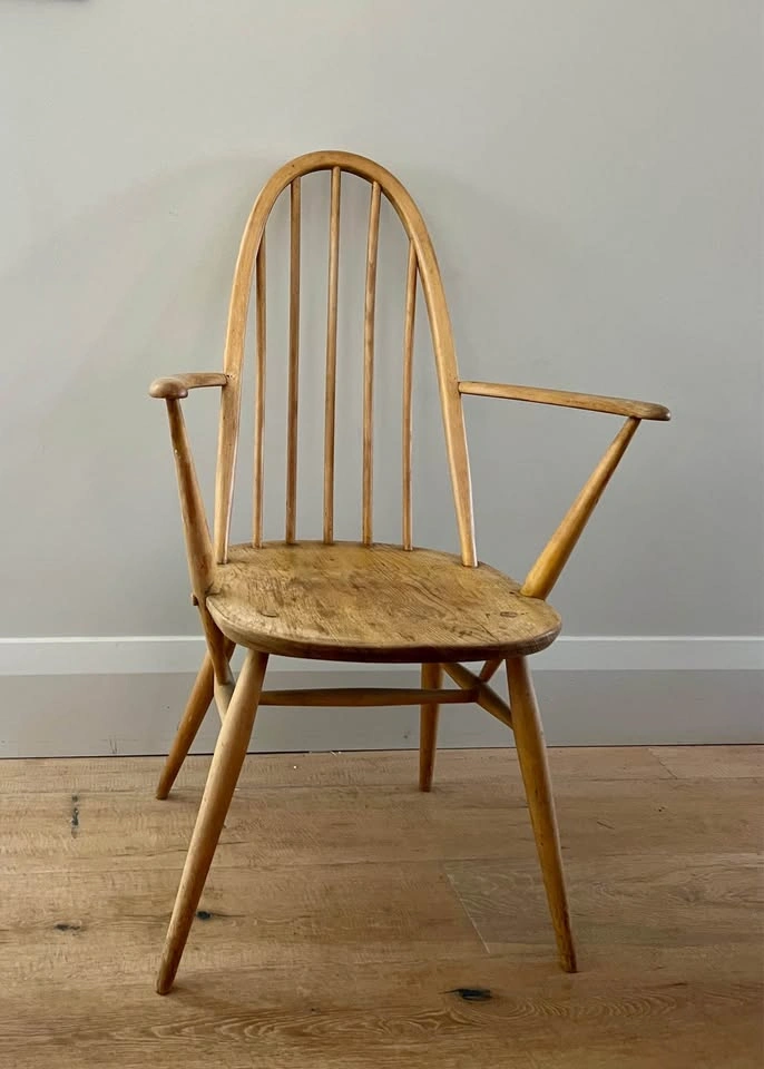 Pair Vintage Ercol chairs Quaker & Windsor mid century modern