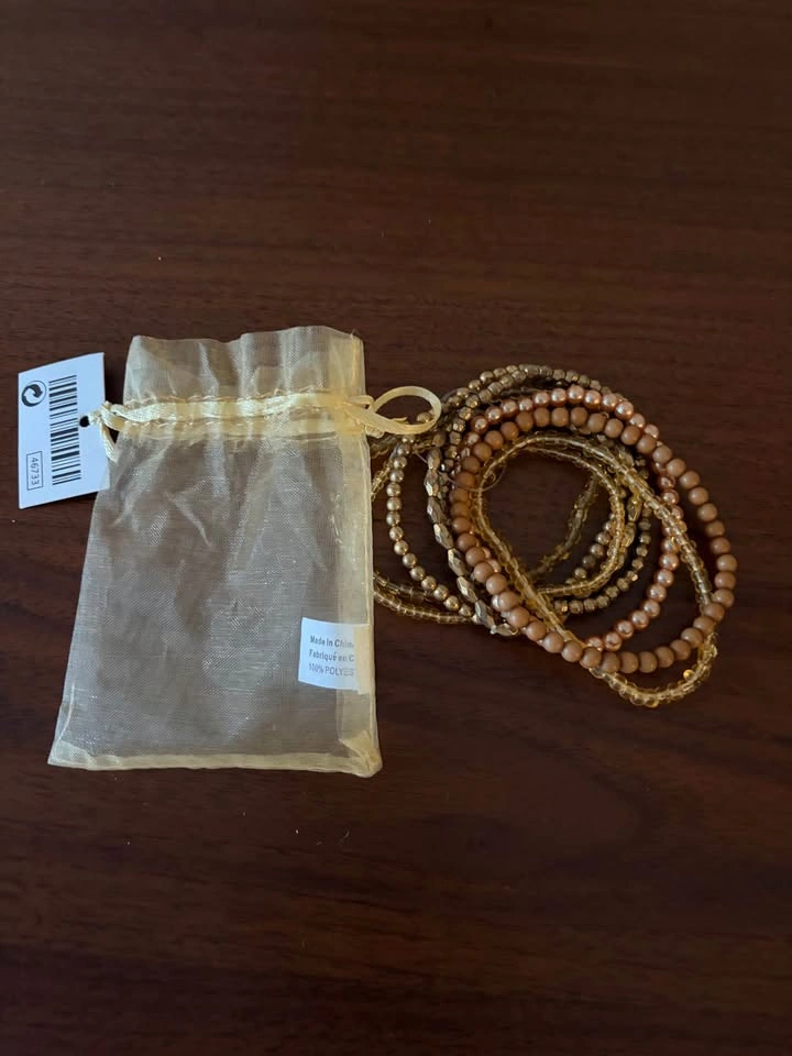 Gold and Brown Beaded Bracelet Stack - photo 2