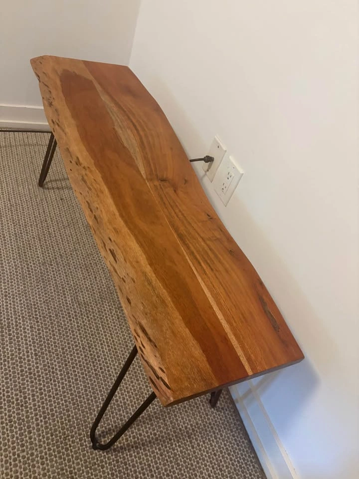 Solid Acacia Wood Bench with Hairpin Legs - photo 3
