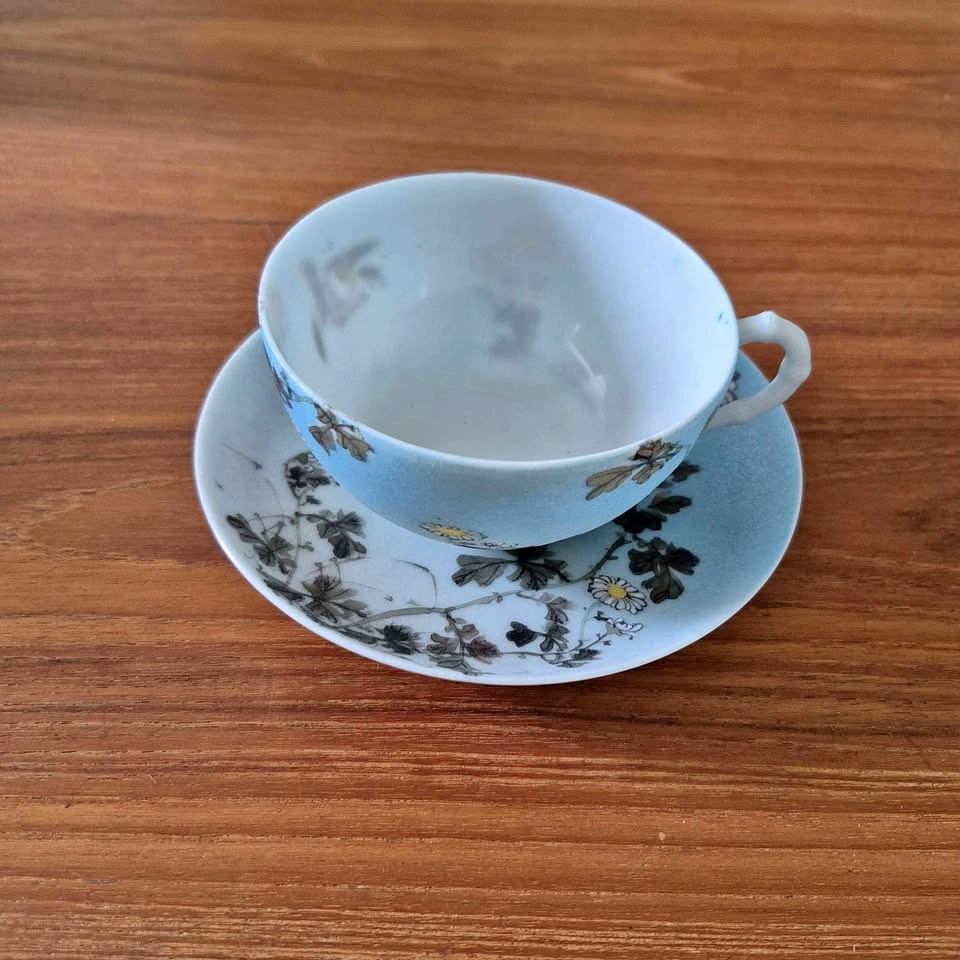 Vintage Glass Tea Cup and Saucer