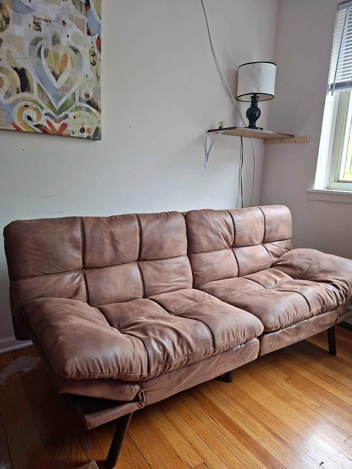 Convertible Armless Futon Sofa Bed, 3" Memory Foam, 71" L