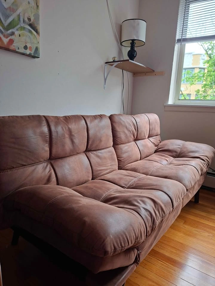 Convertible Armless Futon Sofa Bed, 3" Memory Foam, 71" L - photo 2