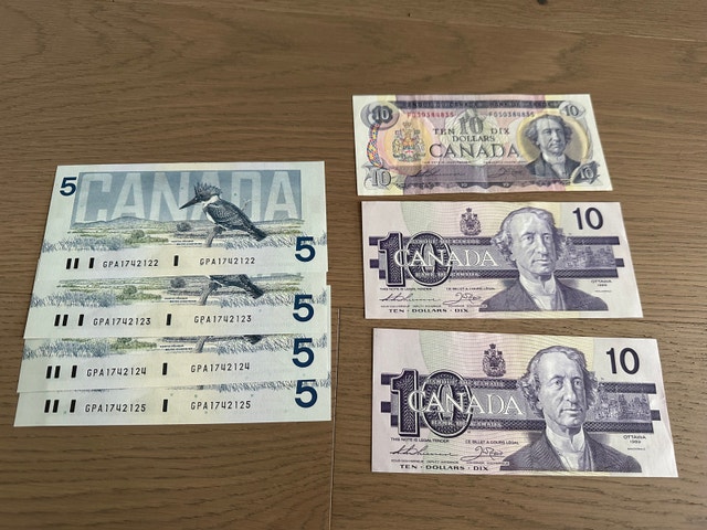 Canadian Banknote Collection $1, $2, $5, $10, $20, $100 Bills - photo 5