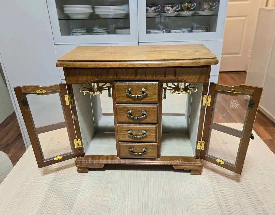Vintage Wooden Jewelry Box Cabinet - photo 2