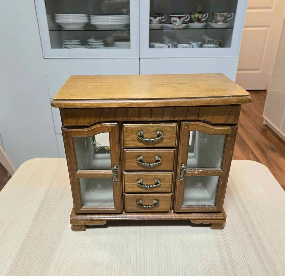 Vintage Wooden Jewelry Box Cabinet - photo 5