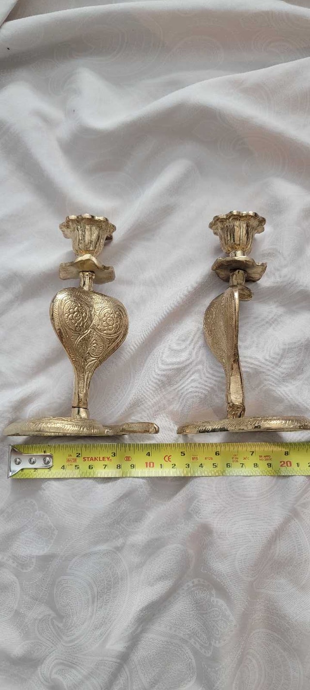 Brass serpent candlestick holders - photo 2