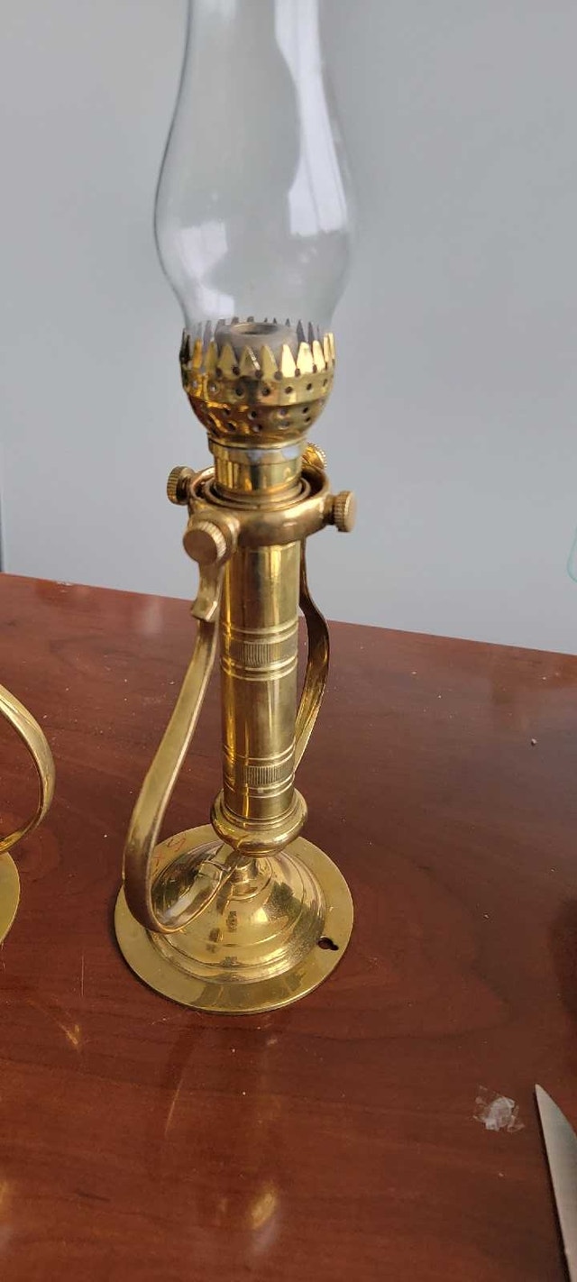 Vintage antique nautical gimbel lamps - photo 3