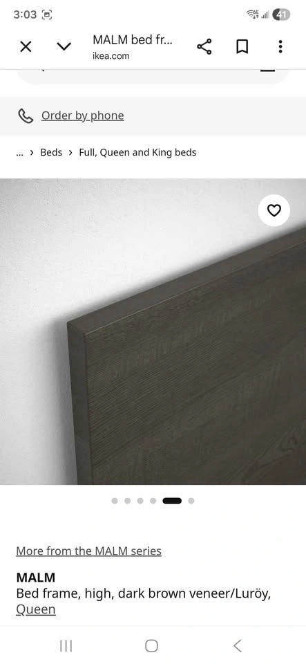 Ikea Malm Queen Bed - Brown with Slats - photo 2