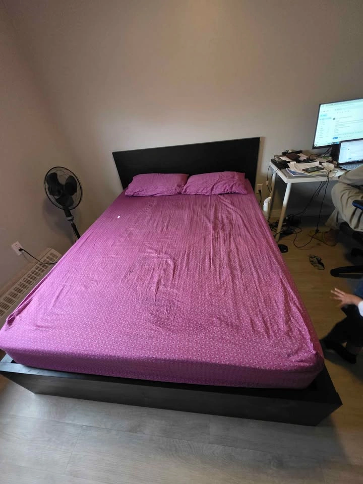 Ikea Malm Queen Bed - Brown with Slats - photo 3