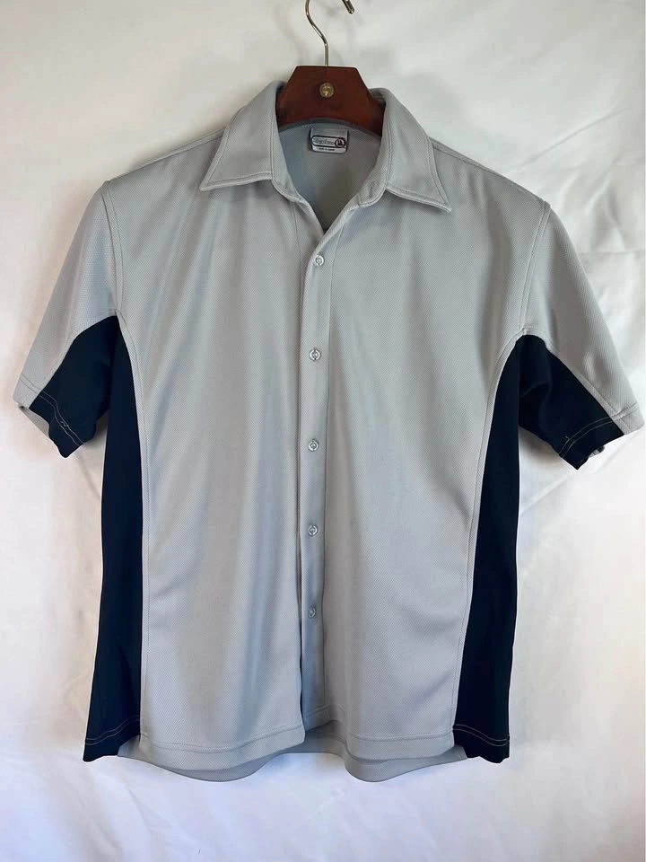 Vintage Boardroom gray black short sleeve Charlie Harper shirt X