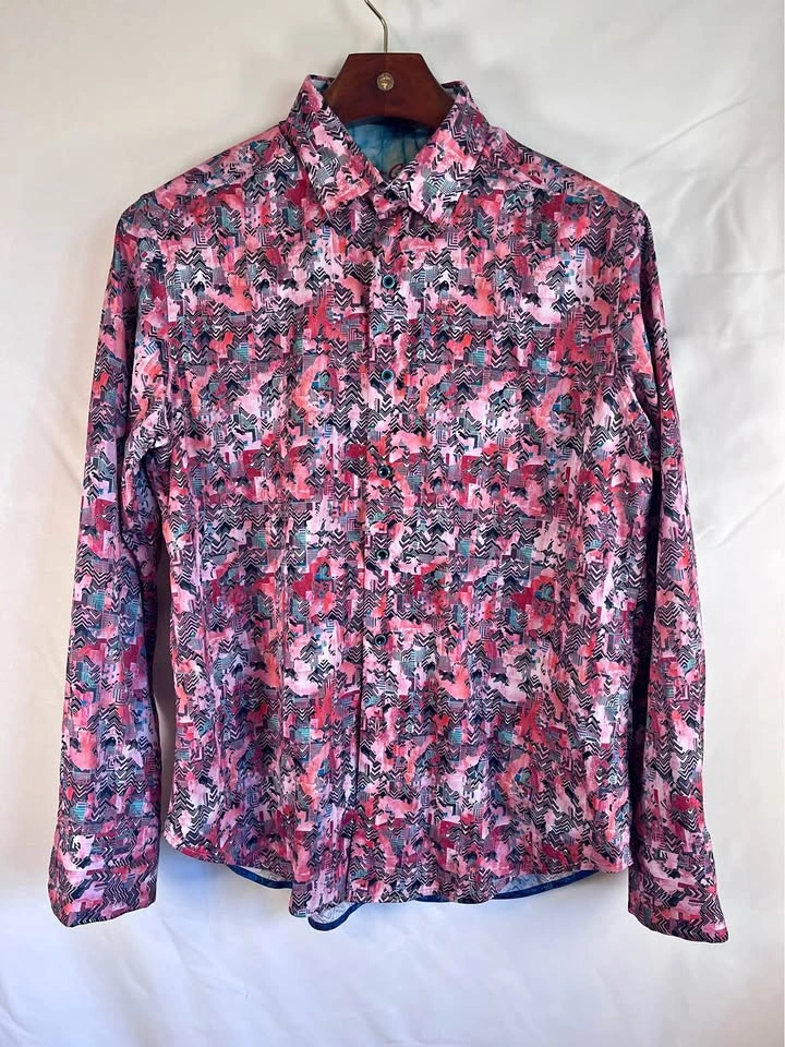 Robert Graham Men's Long Sleeve Button Up Shirt L Colorful Abstr
