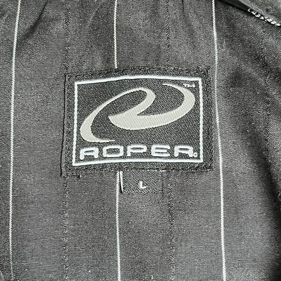 Black Roper Western Shirt with Silver Pinstripes - Men's L - photo 4