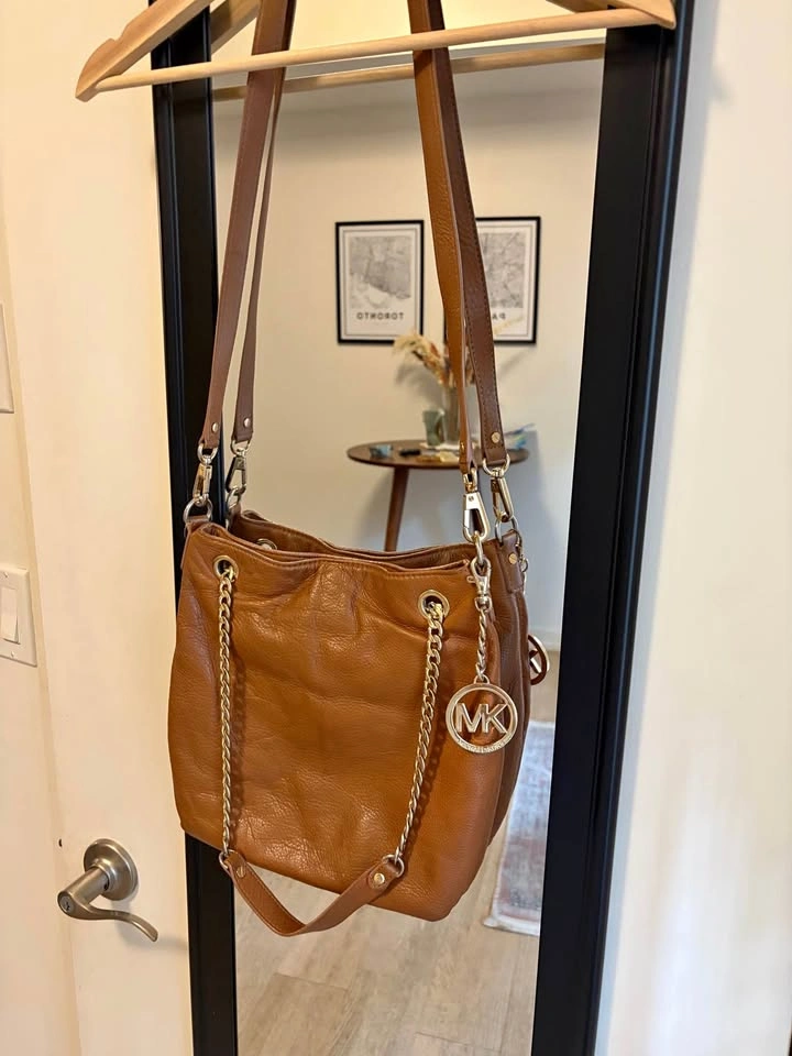 Vintage Michael Kors Brown Leather Shoulder Bag