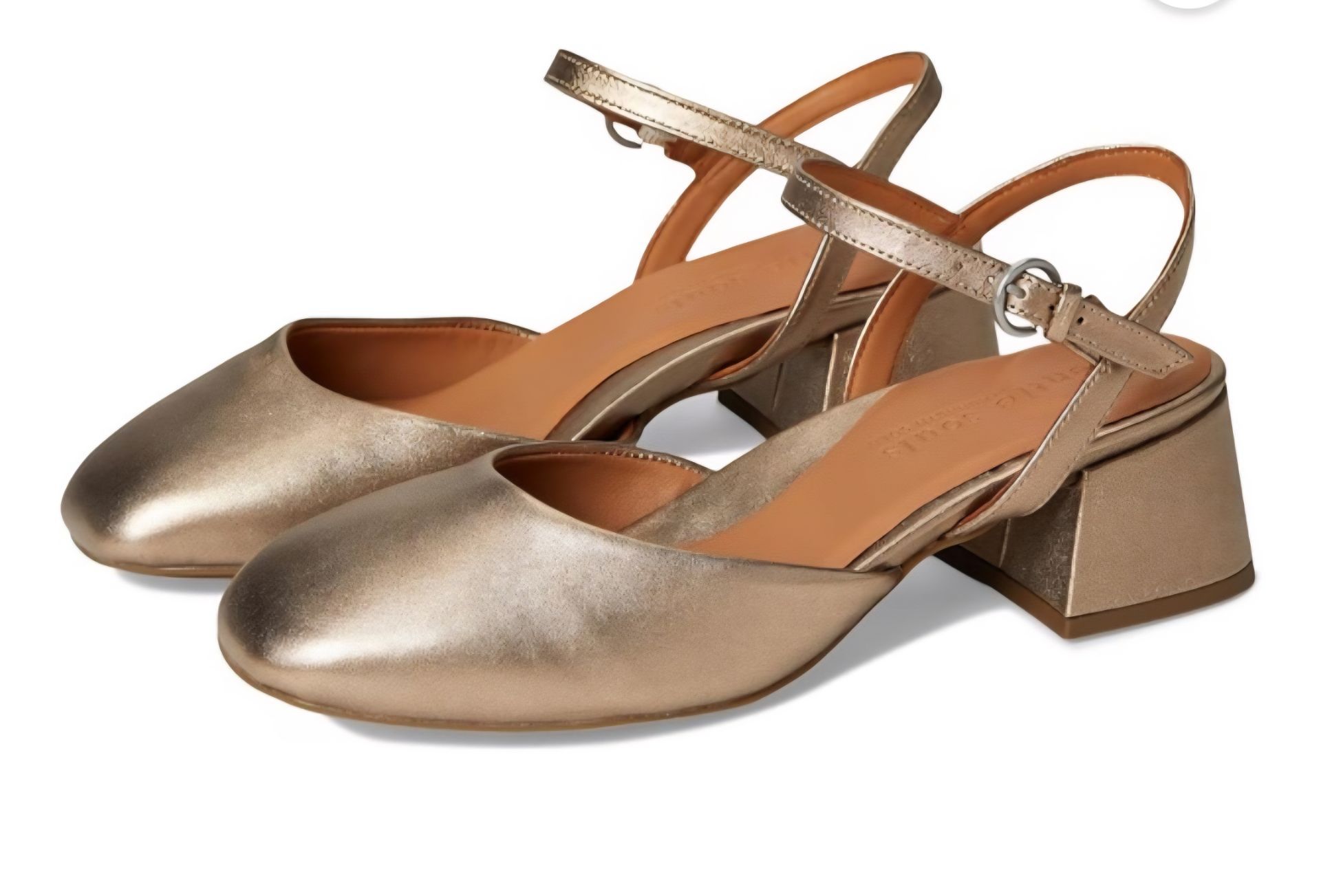 Gentle Souls by Kenneth Cole Lucinda Metallic Gold Low Pump Heel