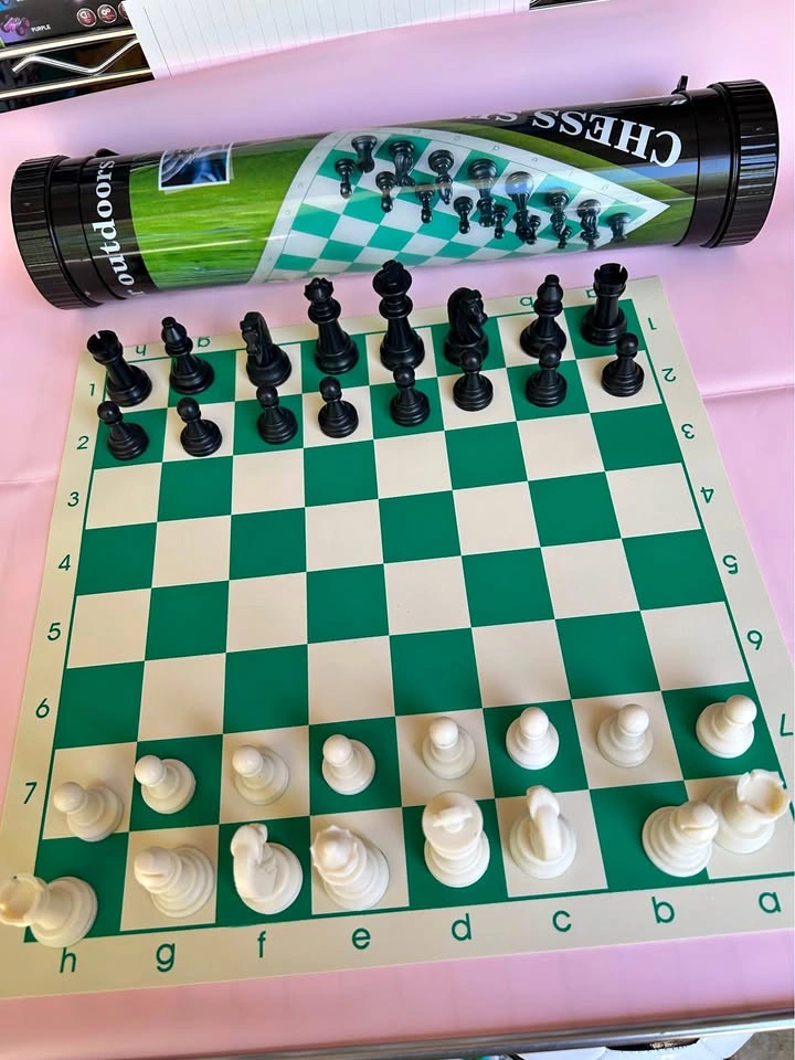 Portable Chess Set with Storage Tube